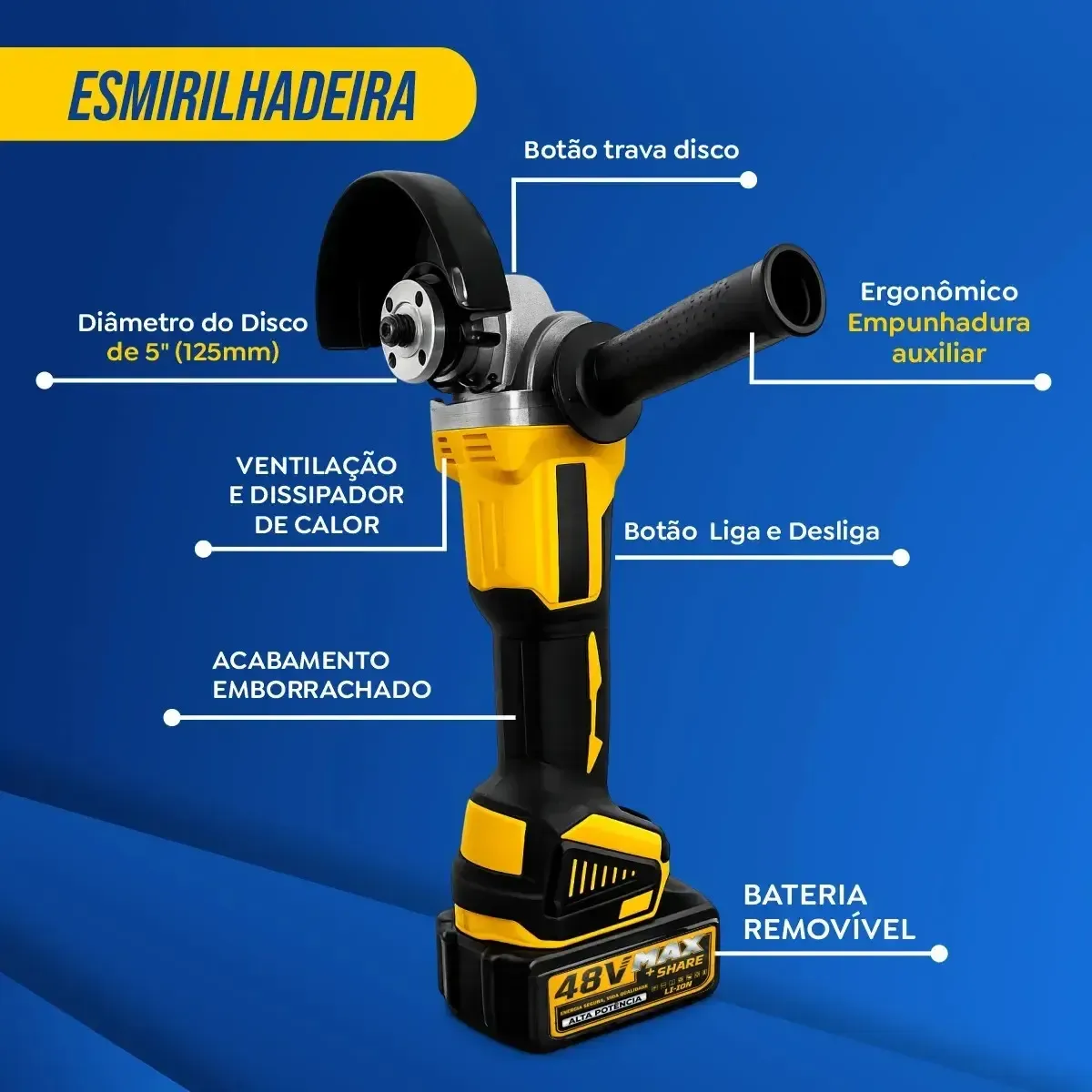 Imagem 7 de Kit Multiferramentas 4 Em 1 | 48V Sem Fio Com 2 Baterias Furadeira Parafusadeira